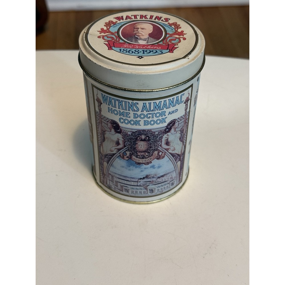 1993 J.R. Watkins 125th anniversary HERITAGE TIN CANISTER large one 5.5" mp
